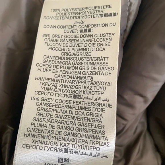 BURBERRY BRIT Metallic Olive Down Coat size medium